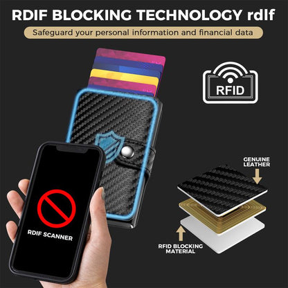 Card Holder, Men Credit Card Holder, Slim Card Case Front Pocket Anti-Theft-Rfid Auto Pop up Travel Thin Wallets for Men