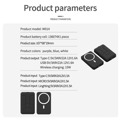 Magnetic Power Bank , 10000Mah Wireless Portable Charger with USB-C Cable, Battery Pack Only Compatible with Iphone 15/15 Plus/15 Pro/15 Pro Max, Iphone 14/13/12 Series and More Charging Led