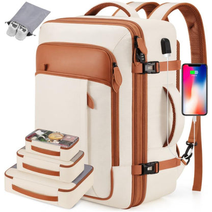 Miusse 40L 42L Travel Backpack, 17-Inch Carry-On Approved Bag, Waterproof Luggage with Packing Cubes, Shoe Pocket #Outdoorfun