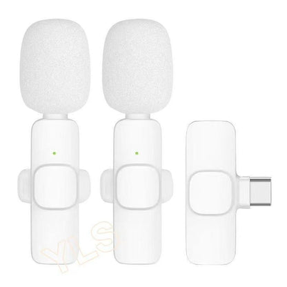 2 Pcs Wireless Lavalier Microphones for Iphone, Android, Ipad - Mini Wireless Clip-On Microphones Crystal Clear Sound Quality for Recording, Live Streaming,Vlog Audio Lightning Usb Port Smartphone Lapel Microphone