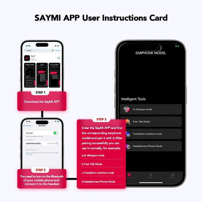 ERAZER Translation Earbuds Supports 134 Languages with Traslation APP Face-To-Face Translation Open Wireless Bluetooth Earbuds LED Touchscreen Earbuds HIFI Sound Quality Built-In Microphone Wireless Headphones Long Battery Earbuds Black Headset