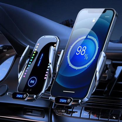 Wireless Charging Ambient Light Car Mount Air Vent Phone Holder Car Dashboard Mount Car Accessories Universal
