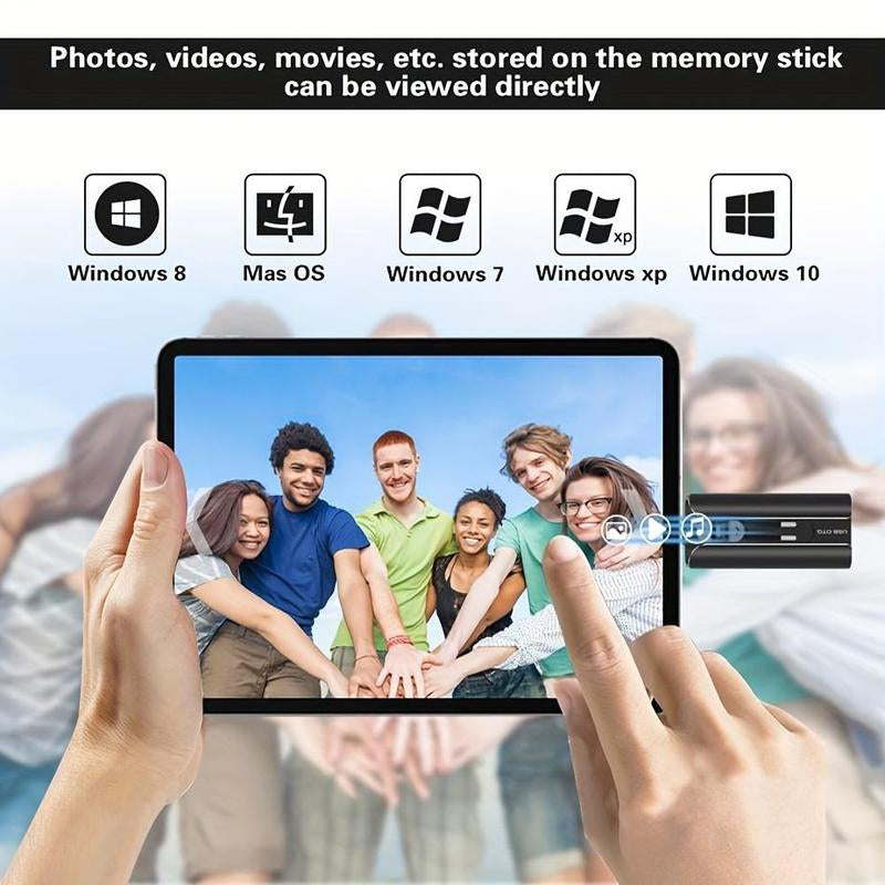 3-In-1 Flash Pen Drive, USB 3.0 Thumb Drive with Type-C Adapter, High Speed USB Flash Drive for Iphone Ipad Android Phone PC