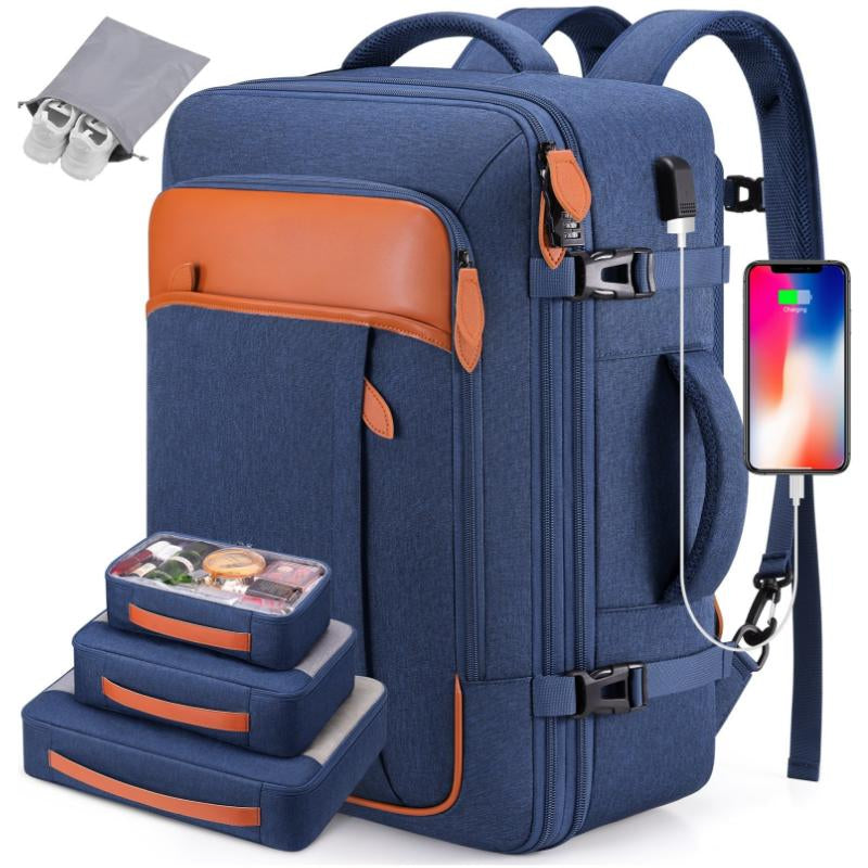 Miusse 40L 42L Travel Backpack, 17-Inch Carry-On Approved Bag, Waterproof Luggage with Packing Cubes, Shoe Pocket #Outdoorfun