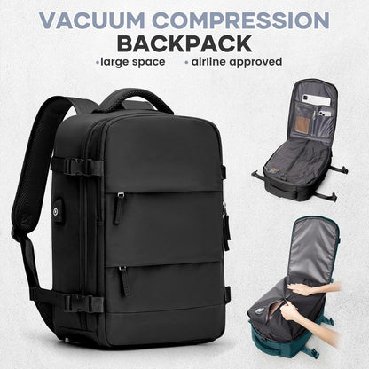 Vacuum Compression Backpack Carry on Travel Backpack for Women Men Airport Backpack Airplane Laptop Backpack Vacuum Travel Bag