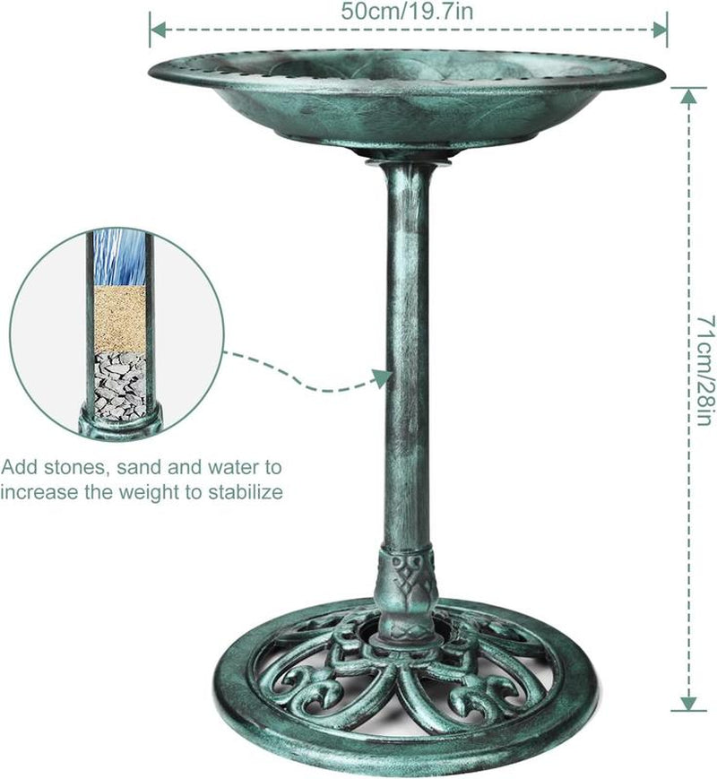 AISITIN Outdoor Garden Bird Bath Fountain,With a 2.5W Solar Fountain,Weather Resistant Polyresin,For Outdoor Use in Settings Gardens,Patios,And Ponds(Split the Shipping Package into 2 Parts)