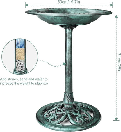 AISITIN Outdoor Garden Bird Bath Fountain,With a 2.5W Solar Fountain,Weather Resistant Polyresin,For Outdoor Use in Settings Gardens,Patios,And Ponds(Split the Shipping Package into 2 Parts)