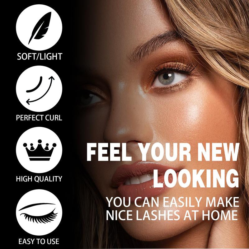 【Hot Style】Cofier No Glue Lash Kit Medical Jelly Adhesive Self Adhesive Individual Eyelashes, Easy Makeup Application with Tweezers (80/100/160 Pcs)