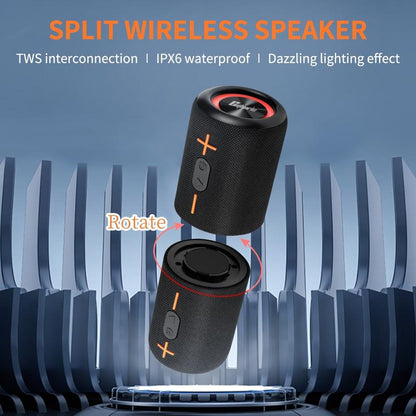 Cyboris S10 2 in 1 Portable Split Bluetooth Speaker Portable Subwoofer, 20W High Volume Stereo, IPX6 Waterproof, Smartphone Audio Cyber Black Home Theater Surround Full Bass Bluetooth Speaker Speaker