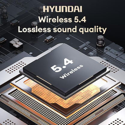 HYUNDAI C02 Clip-On Ear Electronic Headphones with LCD Full Color Touch Screen, Wireless Audio Earbuds Headset for Music & Phone Calls