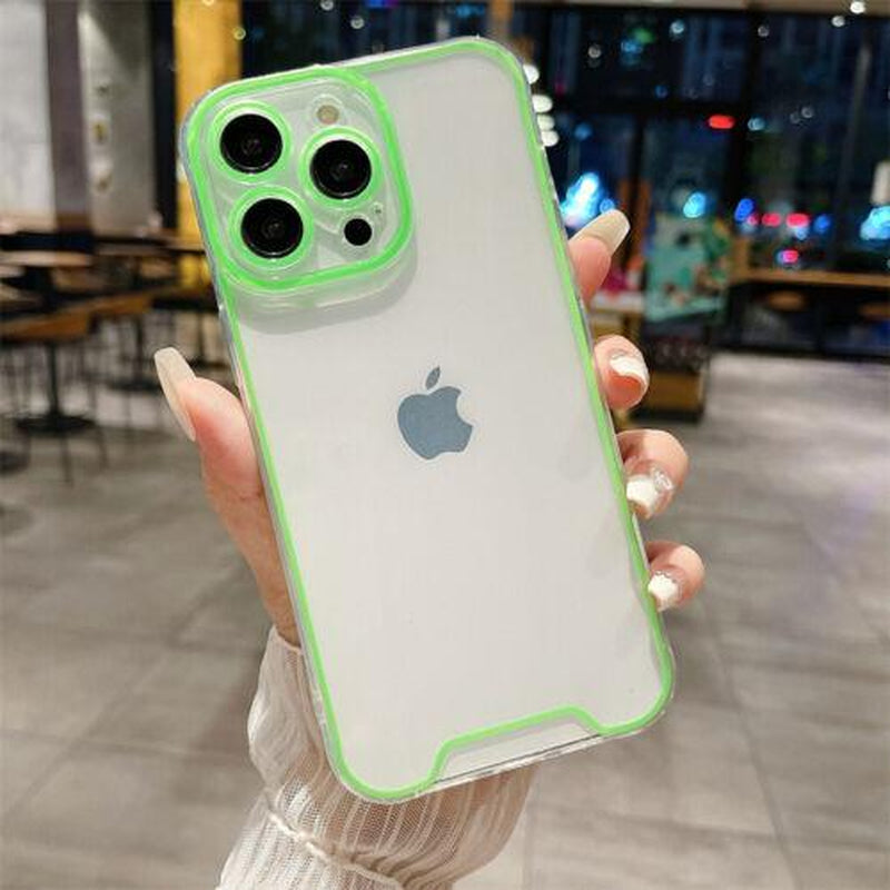 Case for Iphone 16 15 14 13 12 11 Pro Max Fluorescent Case Shockproof Clear Silicone Cover TPU Protector Cellphone Phonecase Neon Smartphone