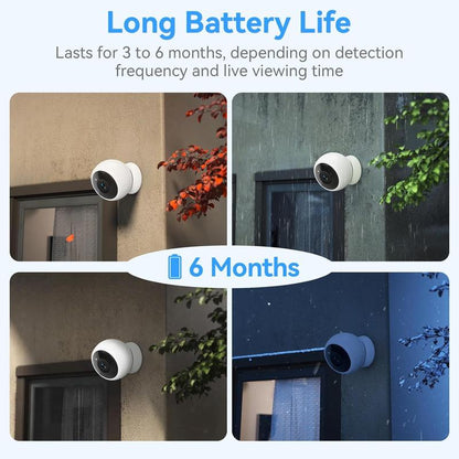 Litymol Magnetic Wireless Window Security Camera with 2K Resolution, AI Motion Detection, Color Night Vision, 2-Way Audio and Cloud Storage