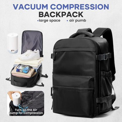 Vacuum Compression Backpack Carry on Travel Backpack for Women Men Airport Backpack Airplane Laptop Backpack Vacuum Travel Bag