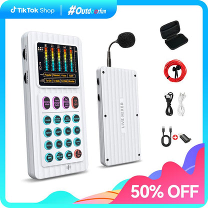 Hicall M01 Portable MIXER | Dual DSP Chips, Ultra-Clear Sound Quality, Intelligent Noise Reduction | 6 Voice Effects | Perfect for Outdoor Live Broadcasts, Travel Vlogs and Short Videos#Outdoorfun