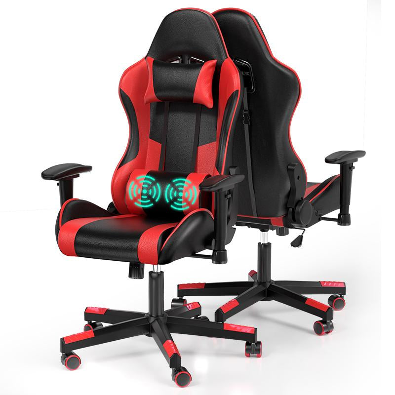 Gaming Chair Computer Chair with Leg Lumbar Support,Height Adjustable Gaming Chair with 360°Swivel Seat,Headrest for Office or Gaming,Ergonomic Design
