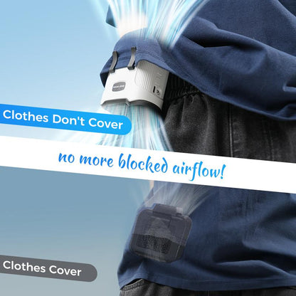 MAGIC JOHN Portable Waist Fan with LED Display | Brushless Strong Wind | 3 Speeds + SOS Light