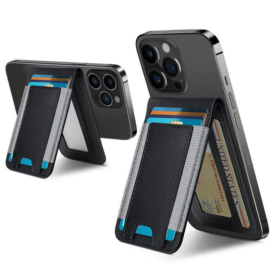 Magsafe Wallet, for Iphone 16/15/14 Pro Max/14 Pro/14/14 Plus/13/12 Promax Series, 9 Cards Holder, Vegan Leather, Electronics Accessories Cellphone Smartphone Black Metallic