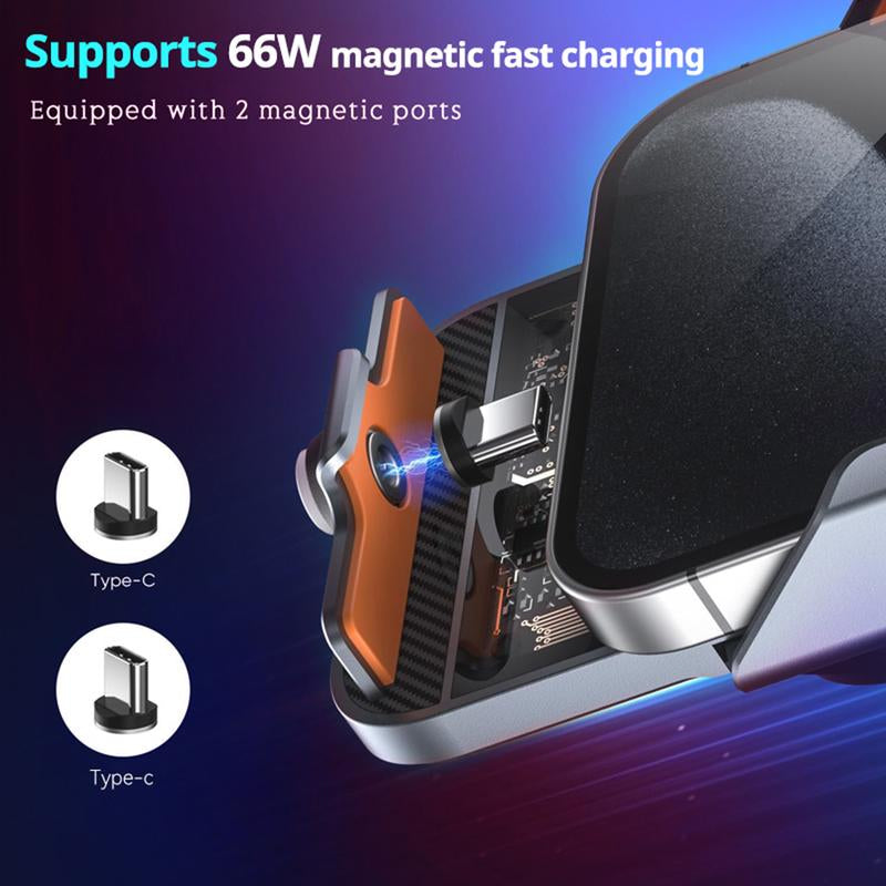 Bilolly Wireless Car Charger, 15W Fast Charging Auto-Clamping Car Charger Phone Holder Phone Holder Suitable for Iphone 16 15 14 13 12 Pro Max 11 XR XS, Samsung Galaxy S24 Ultra S23 S22 S21, S20, S10+, and Other Smartphones. Clip Plug