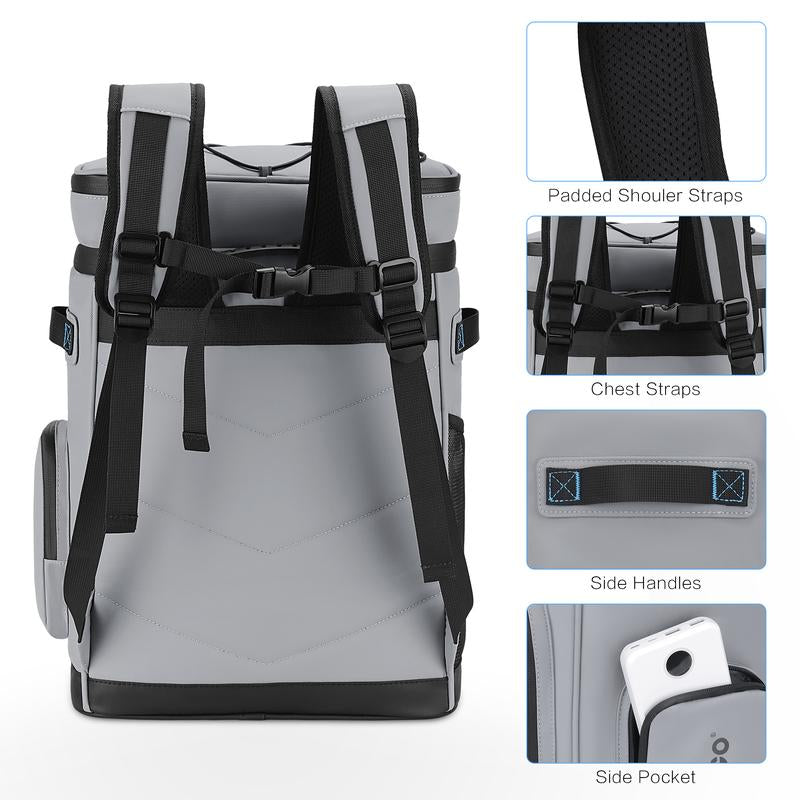 Hulongo-Large Waterproof Insulated Cooler Backpack for Men & Women, Cooler Bag,Leak Proof Cooler Backpack for Camping, Beach, Fishing,Hiking, Picnic, Travel, Outdoor, 30L, 48Cans,For Husband Gift,For Valentine'S Day Gift