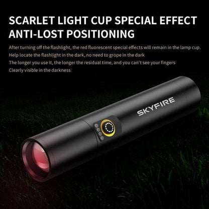 SKYFIRE Flashlight Cylinder,Versatile,Zoomable, Compact and Portable, Suitable for Home Use, Exploration, Mountaineering and Patrolling