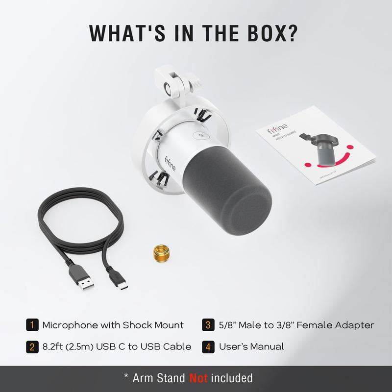 FIFINE K688 XLR/USB Dynamic Microphone, Studio XLR Vocal Podcast Microphone for Recording, USB Streaming Mic with Mute Button, Gain Knob, Headphones Jack for Voice-Over, Video,Gaming