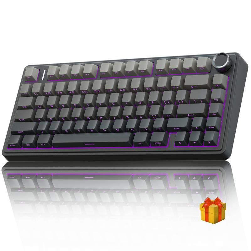 AULA F75 Pro Wireless Mechanical Gaming Keyboard RGB Rainbow Backlit Tri-Mode 2.4G USB-C Bluetooth Hot Swappable Gaming Keyboard for Gamers Gaming PC Accessories Gasket Custom Creamy Keyboard