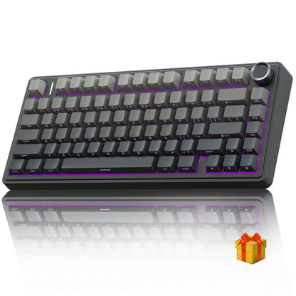 AULA F75 Pro Wireless Mechanical Gaming Keyboard RGB Rainbow Backlit Tri-Mode 2.4G USB-C Bluetooth Hot Swappable Gaming Keyboard for Gamers Gaming PC Accessories Gasket Custom Creamy Keyboard