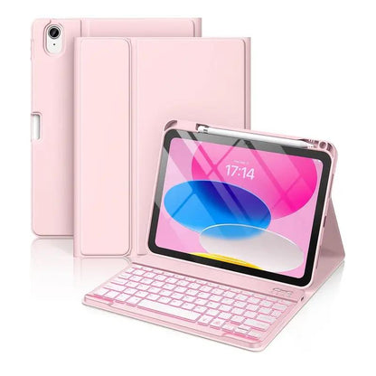 Ipad 10Th Generation Case with Keyboard - Wireless Detachable Folio Keyboard Cover with Pencil Holder, Tablet Case, Protection Case Computer Magnetic