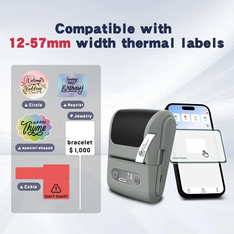 Mutipurpose Mini Label Maker Machine with Tape - Wireless Connection Thermal Label Printer Bluetooth Label Maker Machine, Mini Printer Sticker Maker for Home, Office, Organization, Small Business, Sticker Printer for Phones