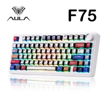 Aula F75 MAX Wireless Mechanical Keyboard with TFT Screen and Knob, Gasket Keyboard in 75% Layout, Hot Swappable Gaming Keyboard for Pc/Mac/Linux