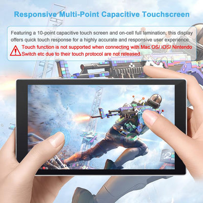Restock Wisecoco 7-Inch Portable Touchscreen Monitor, PC Accessories Mini PC IPS 1080P LCD Display, Second Screen for Gaming, Switch, PS5, Xbox, Laptop & PC, USB-C, HDMI, Ultra-Thin Sensor Panel for Cpu/Gpu/System Stats