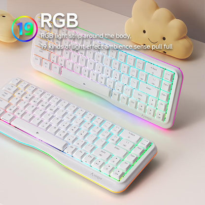 KEMOVE K68Se Pretty Mechanical Keyboard for Gaming and Working in the Office Desksetup Pastel Color Wired