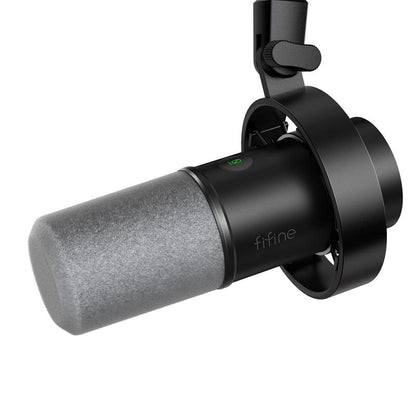 FIFINE K688 XLR/USB Dynamic Microphone, Studio XLR Vocal Podcast Microphone for Recording, USB Streaming Mic with Mute Button, Gain Knob, Headphones Jack for Voice-Over, Video,Gaming