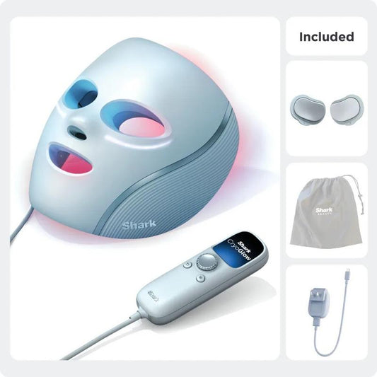 Shark Cryoglow Red & Blue Infrared Iqled Face Mask & under Eye Cooling Facial Acne Face Lifting Device Face Lifting Device