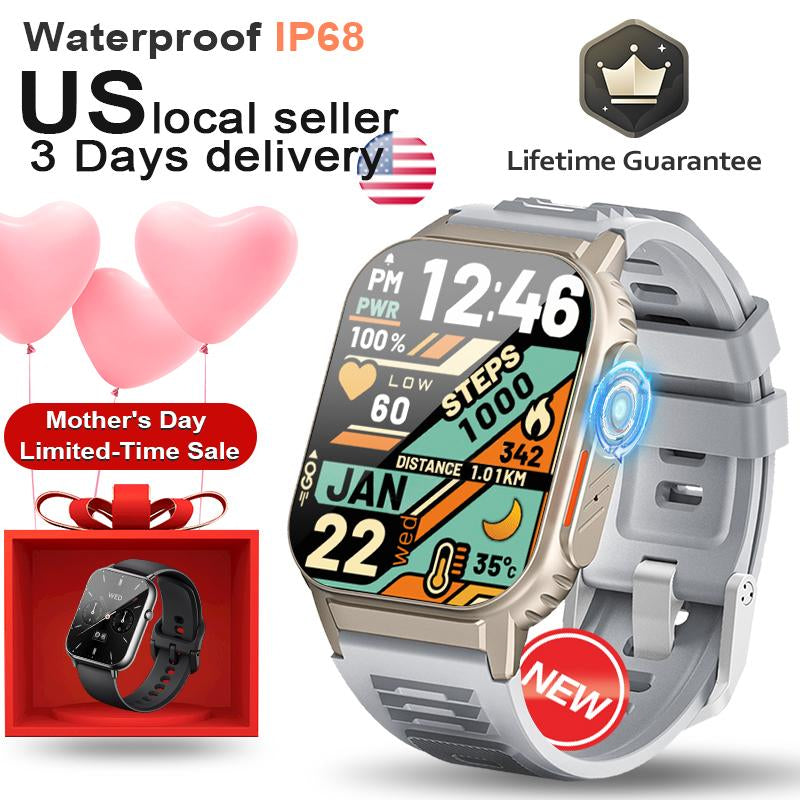 Mother’S BOGO 2 Watches! Rugged & Elegant Smartwatch for Women – Waterproof, Health Monitoring, 120+ Sports Modes, Long Battery, Customizable Watch Face.
