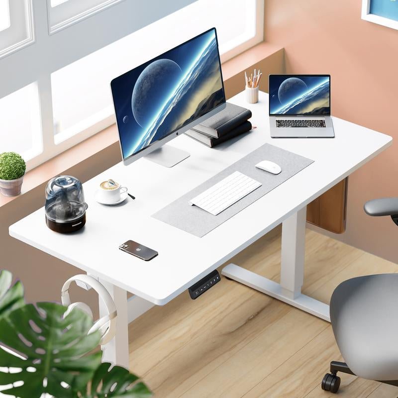 Standing Desk, Electric Standing Desk Adjustable Height, Ergonomic Adjustable Desk with Memory Preset, Computer Desk Stand up Desk with T-Shaped Bracket Suitable for Home Office