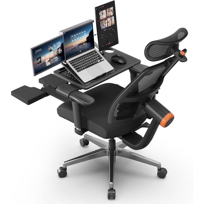 The Newtral Ergonomic Workstation Combo Is Suitable for Various Home Office Scenarios, Featuring Lumbar Support, 4D Armrests, and an Adjustable Chair and Desk Panel Combination.