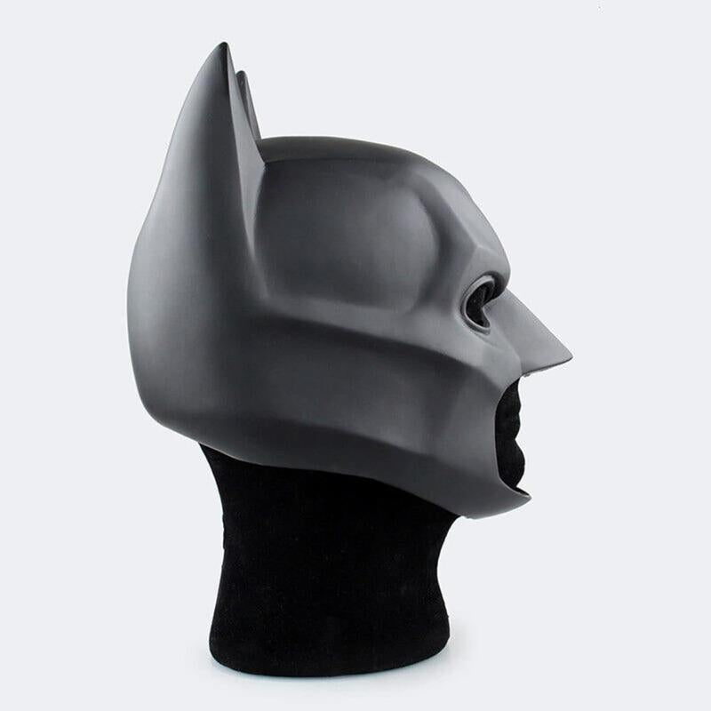 Men'S Superhero Batman Full Face Latex Mask, Black Knight Headwear, Party Costume Accessory, Role-Playing Prop