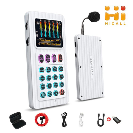 Hicall M01 Portable MIXER | Dual DSP Chips, Ultra-Clear Sound Quality, Intelligent Noise Reduction | 6 Voice Effects | Perfect for Outdoor Live Broadcasts, Travel Vlogs and Short Videos#Outdoorfun
