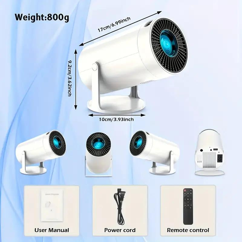 Portable Projector 2.4/5G Wifi 360° HD LED 200 Inch Screen Built-In Speaker Multifunctional Projector