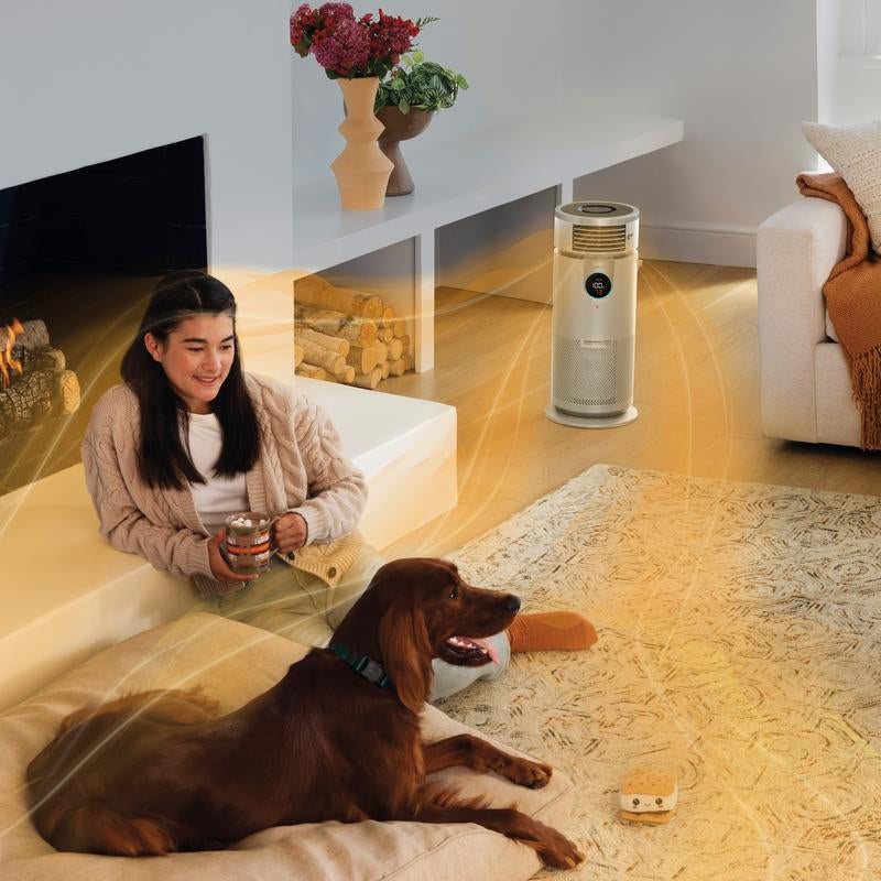 Shark 3-In-1 Air Purifier, Heater & Fan with Nanoseal HEPA, Cleansense IQ, Odor Lock, for 500 Sq. Ft, White, HC455