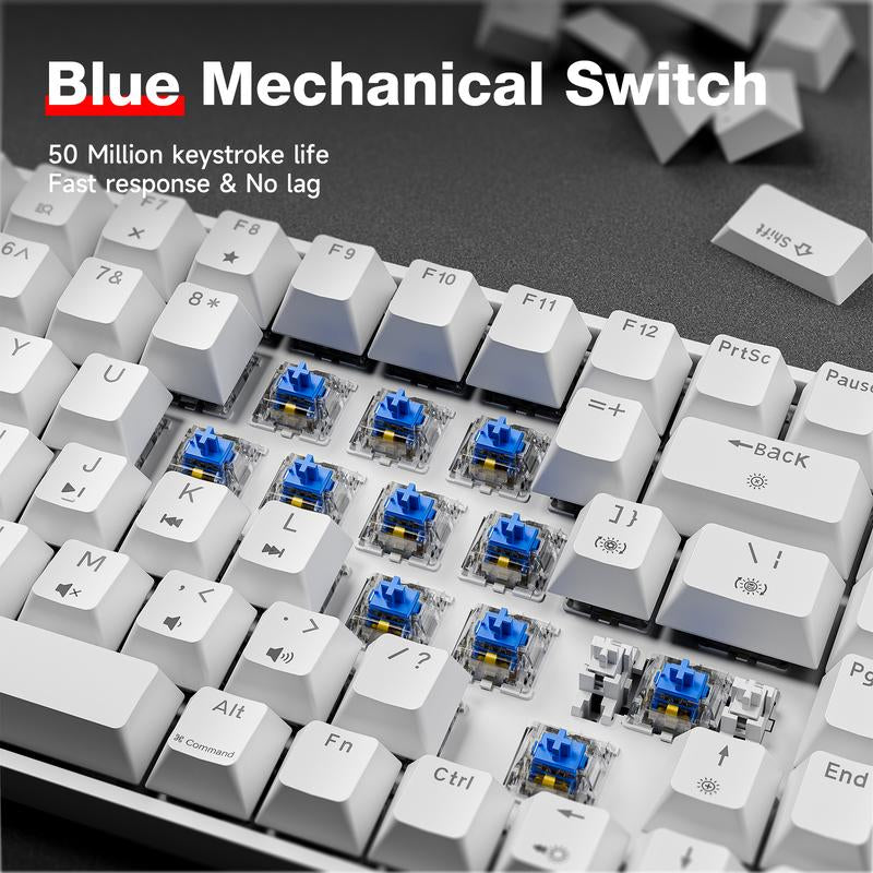 KEMOVE K68Se Pretty Mechanical Keyboard for Gaming and Working in the Office Desksetup Pastel Color Wired