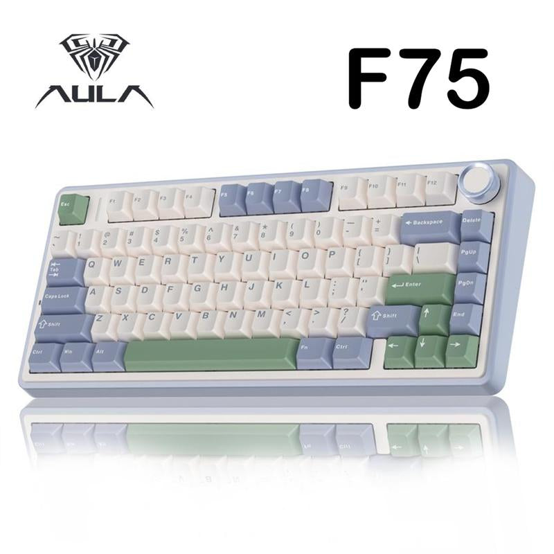 Aula F75 MAX Wireless Mechanical Keyboard with TFT Screen and Knob, Gasket Keyboard in 75% Layout, Hot Swappable Gaming Keyboard for Pc/Mac/Linux